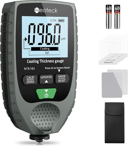 Neoteck طلاء السيارات قياس سمك متر المحمولة مع الخلفية شاشة الكريستال السائل لكل من الصلب والألومنيوم قاعدة سيارة معدنية 0-1500um in Saudi Arabia