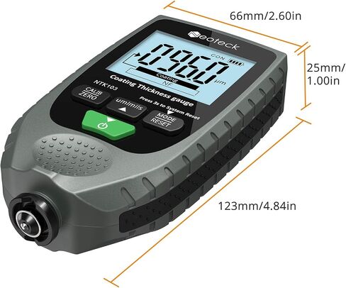Neoteck طلاء السيارات قياس سمك متر المحمولة مع الخلفية شاشة الكريستال السائل لكل من الصلب والألومنيوم قاعدة سيارة معدنية 0-1500um in Saudi Arabia