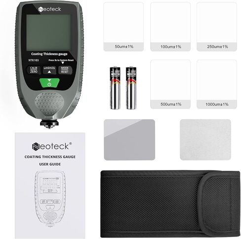Neoteck طلاء السيارات قياس سمك متر المحمولة مع الخلفية شاشة الكريستال السائل لكل من الصلب والألومنيوم قاعدة سيارة معدنية 0-1500um in Saudi Arabia