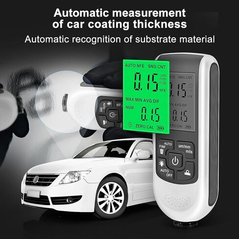 جهاز قياس سمك طلاء السيارة من أو بي دي ريسورس لمشتري السيارات المستعملة، شاشة عرض واضحة ABS، اختبار ذكي عالي الدقة، التعرف تلقائيًا على الركيزة لقياس سمك طلاء السيارات in Kuwait