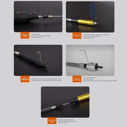 Flex Shaft Extension Chuck, Flex Shaft Extension Chuck, Rubber ABS Aluminum Alloy 10000 RPM Flexible Shafts Drill Chucks, Drill Chucks in Saudi Arabia