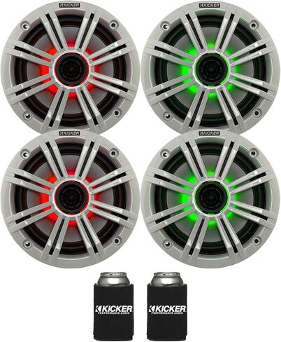 مكبرات صوت بحرية بيضاء LED مقاس 6.5 بوصة من KICKER (الكمية 4) زوجان من مكبرات الصوت البديلة من صانع المعدات الأصلية in Saudi Arabia