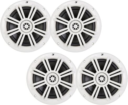 مكبرات صوت بحرية بيضاء LED مقاس 6.5 بوصة من KICKER (الكمية 4) زوجان من مكبرات الصوت البديلة من صانع المعدات الأصلية in Saudi Arabia