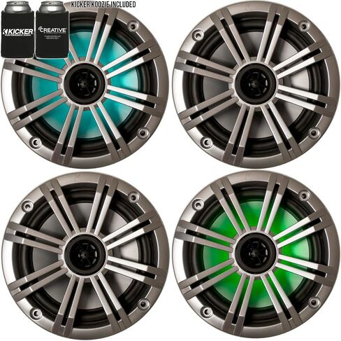 مكبرات صوت بحرية بيضاء LED مقاس 6.5 بوصة من KICKER (الكمية 4) زوجان من مكبرات الصوت البديلة من صانع المعدات الأصلية in Saudi Arabia