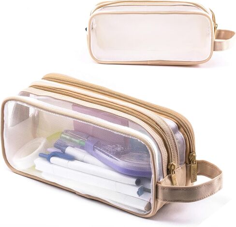 Friinder Large Grid Mesh Bag Two Compartment Stationery Organizer Multi-Color Marker Pouch for Adults Office Business Holiday Gift in Saudi Arabia