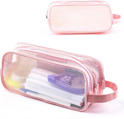Friinder Large Grid Mesh Bag Two Compartment Stationery Organizer Multi-Color Marker Pouch for Adults Office Business Holiday Gift in Saudi Arabia