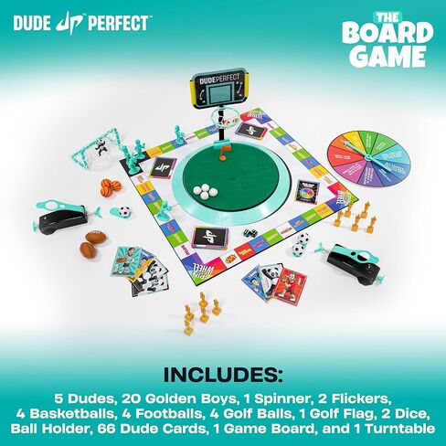 لعبة Dude Perfect The Board، للأطفال الذين يحبون الرياضة والتحديات التنافسية، مثالية لألعاب العائلة والأصدقاء، 2-5 لاعبين، للأعمار من 4 سنوات فما فوق. in Saudi Arabia