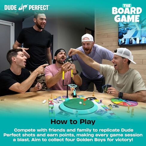 لعبة Dude Perfect The Board، للأطفال الذين يحبون الرياضة والتحديات التنافسية، مثالية لألعاب العائلة والأصدقاء، 2-5 لاعبين، للأعمار من 4 سنوات فما فوق. in Saudi Arabia
