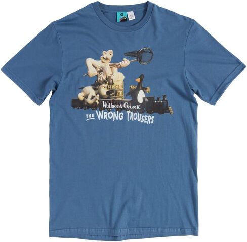 تي شيرت TruffleShuffle Wallace and Gromit The Wrong Truffle Scene باللون الأزرق النيلي in Saudi Arabia