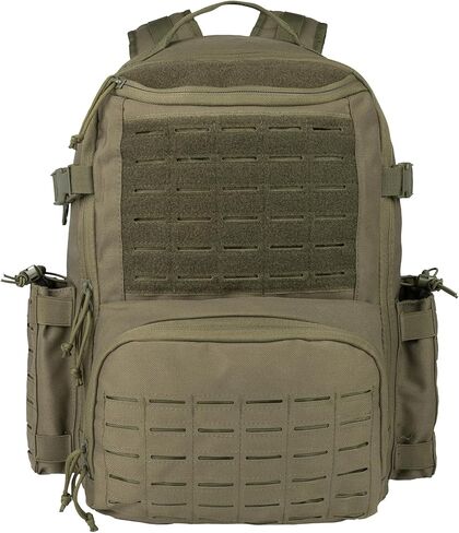 حقائب ظهر تكتيكية عسكرية من YAKEDA للرجال - حقيبة ظهر كبيرة للكمبيوتر المحمول مقاومة للماء لمدة 3 أيام مع نظام القطع بالليزر 50 لتر (أسود) in Kuwait