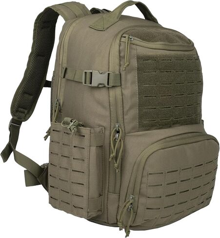 حقائب ظهر تكتيكية عسكرية من YAKEDA للرجال - حقيبة ظهر كبيرة للكمبيوتر المحمول مقاومة للماء لمدة 3 أيام مع نظام القطع بالليزر 50 لتر (أسود) in Kuwait