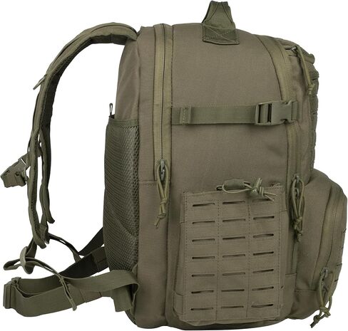 حقائب ظهر تكتيكية عسكرية من YAKEDA للرجال - حقيبة ظهر كبيرة للكمبيوتر المحمول مقاومة للماء لمدة 3 أيام مع نظام القطع بالليزر 50 لتر (أسود) in Kuwait