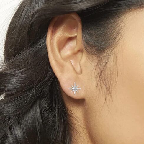ARAIYA FINE JEWELRY Gift For Mothers Day Sterling Silver Diamond Star Stud Earrings (3/8 cttw, I-J Color, I2-I3 Clarity) in Kuwait