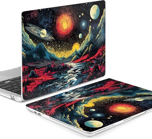 Yebiseven لجهاز MacBook Air 13.6 بوصة M3/M2 حافظة 2024 2022 إصدار A3113/A2681، حافظة بلاستيكية صلبة للكمبيوتر المحمول مع غطاء لوحة المفاتيح وواقي لوحة التتبع ومحولين OTG، الفاوانيا المجردة in Kuwait