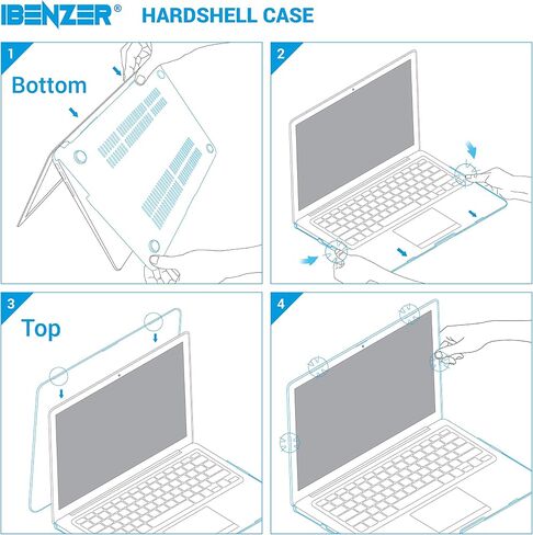 IBENZER Compatible with MacBook Pro 13 Inch case A1278 Release 2012-2008, Plastic Hard Shell Case with Keyboard Cover for Apple Old Version Mac Pro 13 with CD-ROM, Black, P13BK+ 1 in Saudi Arabia