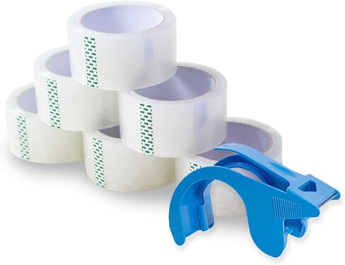 شريط تعبئة Toptoo 12 لفة مع موزعين، شريط تغليف شديد التحمل للشحن والتعبئة المتحركة، 1.88 بوصة × 60 ياردة، 60 ياردة لكل لفة، 720 ياردة إجمالية in Kuwait