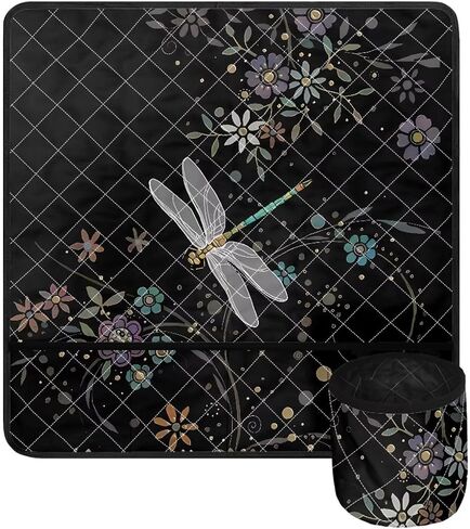 Mintulipy Sewing Machine Mat Reduce Vibration Protective Non Slip Dragonfly Sewing Machine Mat to Reduce Noise Sewing Machine Pad Organizer Home Decor in Saudi Arabia