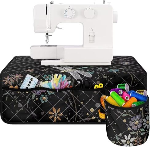 Mintulipy Sewing Machine Mat Reduce Vibration Protective Non Slip Dragonfly Sewing Machine Mat to Reduce Noise Sewing Machine Pad Organizer Home Decor in Saudi Arabia