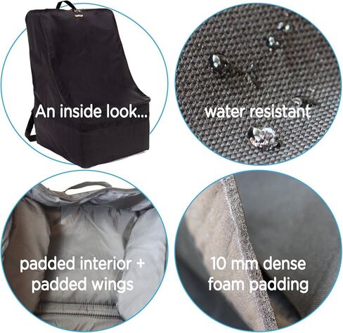 حقيبة سفر لمقعد السيارة من ZOHZO - حقيبة ظهر مبطنة قابلة للتعديل لمقاعد السيارة - حقيبة سفر لمقعد السيارة (أرجوانية مع حواف سوداء) in Kuwait