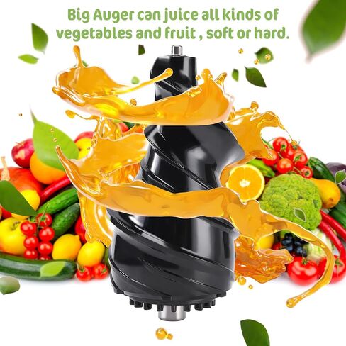 Chin-Best 250 Watt High Power Juicer - Juicer Machines with 3.5-inch (88mm) Large Feed Chute- Masticating Juicer with 96% juice yield for Fruits and Vegetables, Easy Clean, Black in Saudi Arabia
