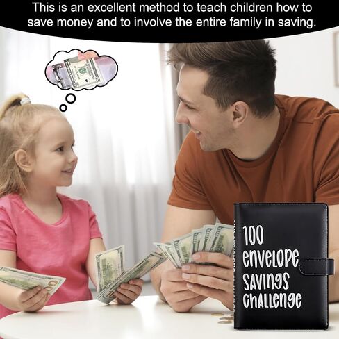100 Day Savings Challenge - Money Saving Binder with Cash Envelopes - Money Saver Book, Premium Quality Features for Smart Budgeting, and Lasting Impact on Your Financial Journey to Save $5,050 in Saudi Arabia