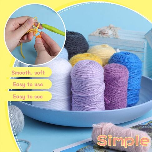 طقم كروشيه الفيل من لوف مي للمبتدئين، طقم حيوانات كروشيه، طقم كروشيه للمبتدئين مع تعليمات فيديو خطوة بخطوة للبالغين والأطفال، فن الحرف اليدوية باللون الأزرق in Kuwait