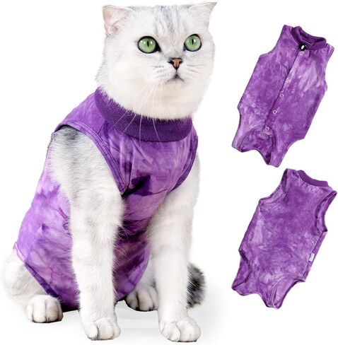 Kodervo Cat Recovery Suit for Abdominal Wounds or Skin Diseases, Breathable Cat Surgery Recovery Suit E-Collar Alternative for Cats, After Surgery Wear Surgical Suit for Cats Anti Licking Wounds in Saudi Arabia