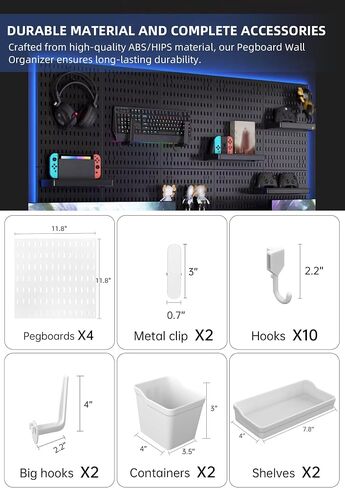 Zestify Revamp Your Space With A Versatile Pegboard Kit - Effortlessly Organize Home, Office, And Gaming Setup With Customizable Hanging Solutions (Black) in Saudi Arabia