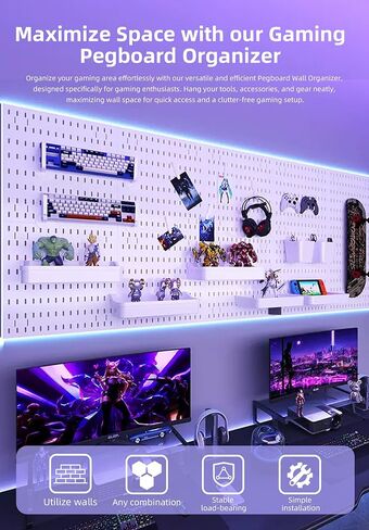 Zestify Revamp Your Space With A Versatile Pegboard Kit - Effortlessly Organize Home, Office, And Gaming Setup With Customizable Hanging Solutions (Black) in Saudi Arabia