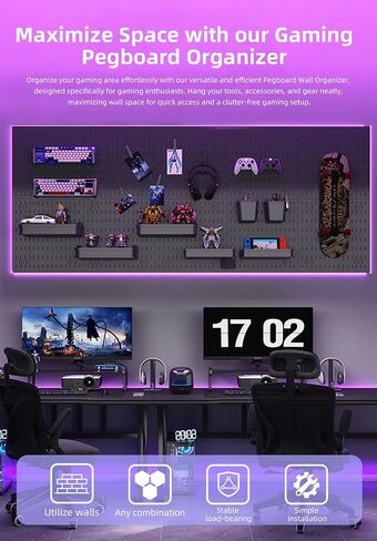 Zestify Revamp Your Space With A Versatile Pegboard Kit - Effortlessly Organize Home, Office, And Gaming Setup With Customizable Hanging Solutions (Black) in Saudi Arabia
