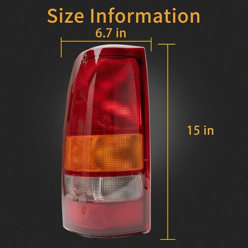 غطاء ضوء خلفي MiKaFex متوافق مع 1999-2002 Chevy Silverado 1500 2500 3500 1999-2006 GMC Sierra للسائق وجانب الركاب ومصابيح الفرامل الخلفية الحمراء بدون لمبة in Kuwait