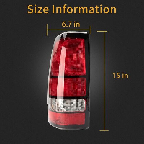 غطاء ضوء خلفي MiKaFex متوافق مع 1999-2002 Chevy Silverado 1500 2500 3500 1999-2006 GMC Sierra للسائق وجانب الركاب ومصابيح الفرامل الخلفية الحمراء بدون لمبة in Kuwait