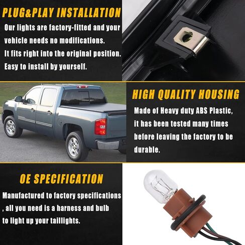 Boine Right Passenger Side Tail Light Compatible With 2007-2014 Chevy Silverado 1500 2500HD 3500HD Tail Light Housing Bulb and Harness Included in Saudi Arabia