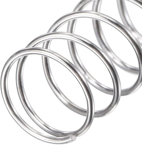 uxcell Compression Spring,304 Stainless Steel,10mm OD,0.7mm Wire Size,9mm Compressed Length,50mm Free Length,11.8N Load Capacity, Silver Tone,5pcs in Saudi Arabia