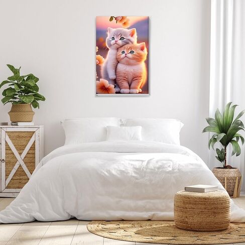 مجموعة طلاء VINDIJA بالأرقام للبالغين والأطفال المبتدئين، مجموعات الطلاء بالأرقام للبالغين من القطط على قماش مؤطر، اللون بالأرقام للبالغين، مجموعات الحرف الفنية للفتيات من سن 8 إلى 12 بالغًا، 8 × 12 بوصة in Kuwait