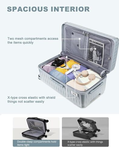 Somago Large Suitcases with Wheels 2 Piece Hardside Lightweight Luggage Sets 24" 30" PC+ABS Hard Shell Traveling Suitcase with 4 Wheels TSA Lock YKK Zipper Corner Protectors (White) in Kuwait