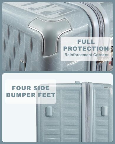 Somago Large Suitcases with Wheels 2 Piece Hardside Lightweight Luggage Sets 24" 30" PC+ABS Hard Shell Traveling Suitcase with 4 Wheels TSA Lock YKK Zipper Corner Protectors (White) in Kuwait