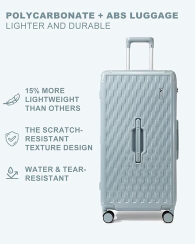 Somago Large Suitcases with Wheels 2 Piece Hardside Lightweight Luggage Sets 24" 30" PC+ABS Hard Shell Traveling Suitcase with 4 Wheels TSA Lock YKK Zipper Corner Protectors (White) in Kuwait