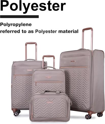 Luggage Sets 4 Piece with Duffel Bag Softside Upright Expandable Suitcases Set with Spinner Wheels Lightweight Travel with TSA-Approved Lock (Khaki) in Kuwait