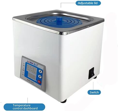 Larksci 3L سعة حمام الماء مختبر رقمي ترموستاتي 1 غرفة للأغراض العامة مع فتحات قابلة للاختيار، غطاء بطانة من الفولاذ المقاوم للصدأ in Kuwait