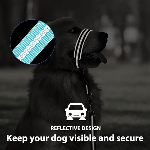 طوق رأس ناعم قابل للتعديل من باركليس مع بطانة، رسن عاكس مانع للسحب للكلاب، يتضمن مقود تدريب الأنف، يضمن سهولة التحكم في المشي (فيروزي، M) in Kuwait