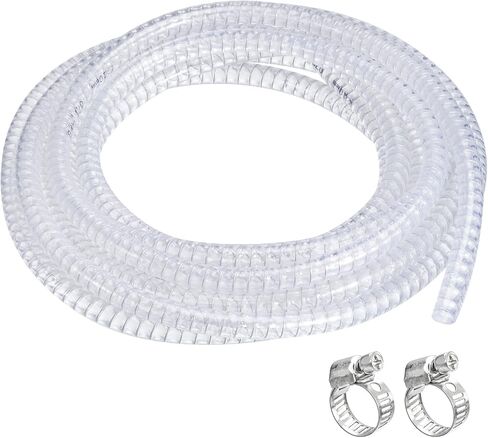 Uxcell 3/8 "ID x 25 Ft PVC أنبوب أسلاك الفولاذ المقوى أنابيب خرطوم الفينيل المرنة أنابيب شفافة مقاومة للمواد الكيميائية سميكة in Saudi Arabia