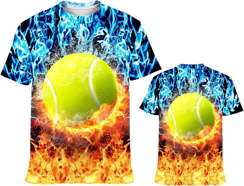 Kirendle 3D Graphic Tees for Boys Girls Kids, Summer Crewneck Short Sleeve T Shirt Cool Print for 6-16 Years Teens in Saudi Arabia