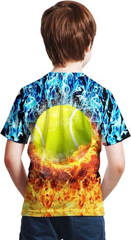 Kirendle 3D Graphic Tees for Boys Girls Kids, Summer Crewneck Short Sleeve T Shirt Cool Print for 6-16 Years Teens in Saudi Arabia