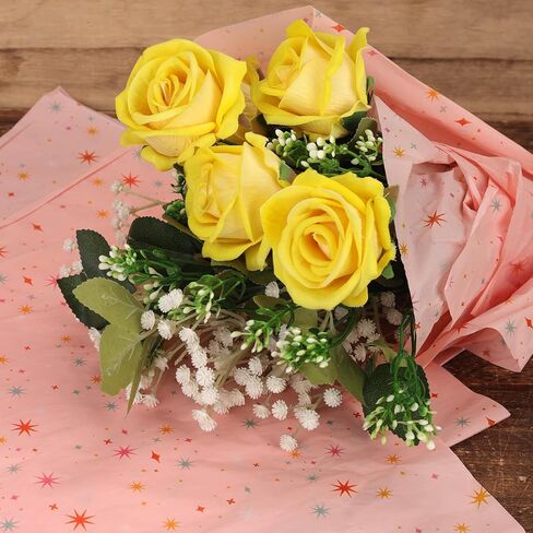 30 ورقة مناديل ورقية على شكل نجمة، مقاس 19.68 × 13.78 بوصة، ورق تغليف وردي ملون على شكل نجمة ملونة، أوراق تغليف ورقية لتزيين الهدايا لعيد الميلاد وحفلات أعياد الميلاد وحفلات الزفاف in Kuwait