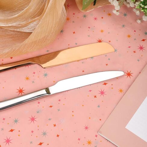 30 ورقة مناديل ورقية على شكل نجمة، مقاس 19.68 × 13.78 بوصة، ورق تغليف وردي ملون على شكل نجمة ملونة، أوراق تغليف ورقية لتزيين الهدايا لعيد الميلاد وحفلات أعياد الميلاد وحفلات الزفاف in Kuwait