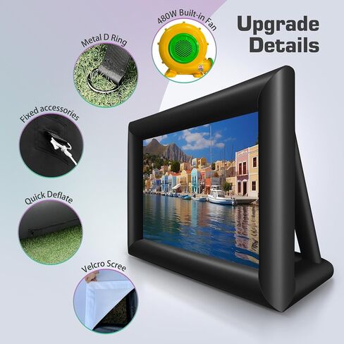 SYMMKI 23Ft Inflatable Projector Screen for Outside 276In Blow Up Projection Screen Outdoor with 480W Blower - Perfect for Outdoor Theater, Backyard Outdoor Movie - Pantalla Inflable para Proyector in Saudi Arabia