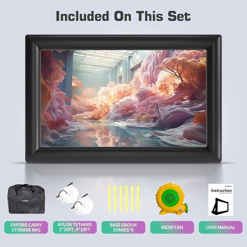 SYMMKI 23Ft Inflatable Projector Screen for Outside 276In Blow Up Projection Screen Outdoor with 480W Blower - Perfect for Outdoor Theater, Backyard Outdoor Movie - Pantalla Inflable para Proyector in Saudi Arabia