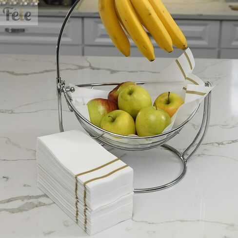 Disposable Hand Towels for Bathroom, Silver Design 200 Disposable Linen-Feel Guest Towels – Formal Dinner, Anniversary, and Wedding Napkins for Tables, Guestrooms, Restrooms - 8.5x 4-Inches Folded, in Kuwait