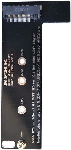 بطاقة محول ALIKSO NVMe PCIe M.2 NGFF SSD لأواخر 2014 Apple/MacBook Mini A1347 in Kuwait